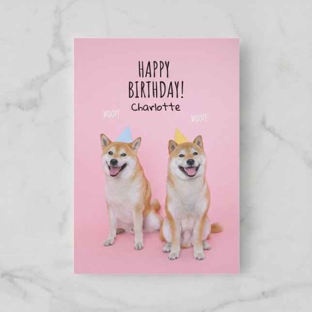 Happy Birthday Shiba Inu Pair Card (A sweet and simple way to say Happy Birthday.)