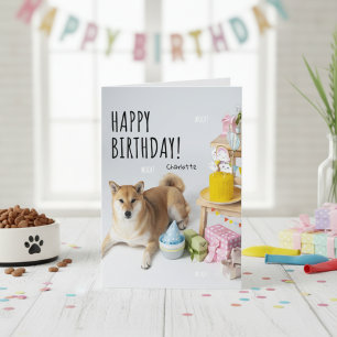Happy Birthday Shiba Inu Party Card