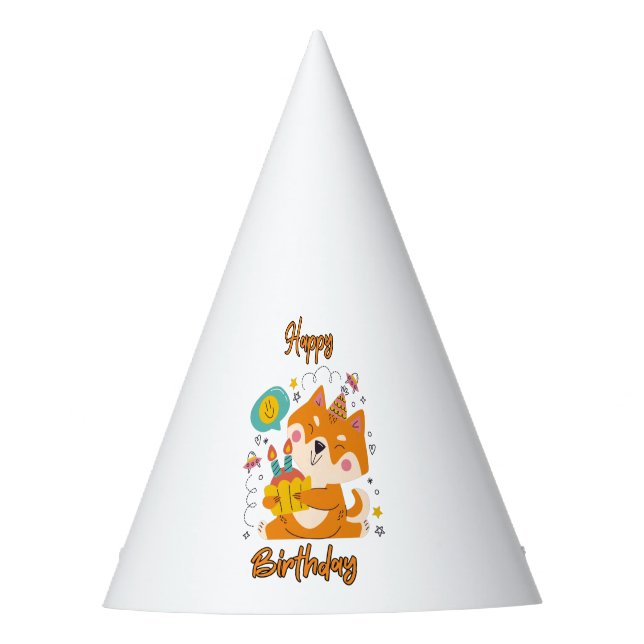 Happy Birthday Shiba Inu Party Hat (Front)
