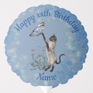 Happy Birthday Siamese Cat Personalized   