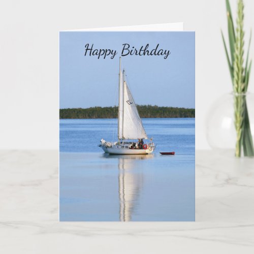 Happy Birthday Side by Side Sailboats Card