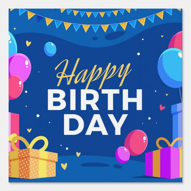 Happy Birthday Sign (Front)