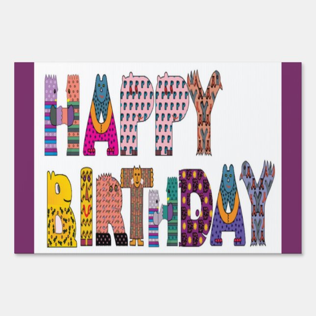 "HAPPY BIRTHDAY" SIGN (Front)