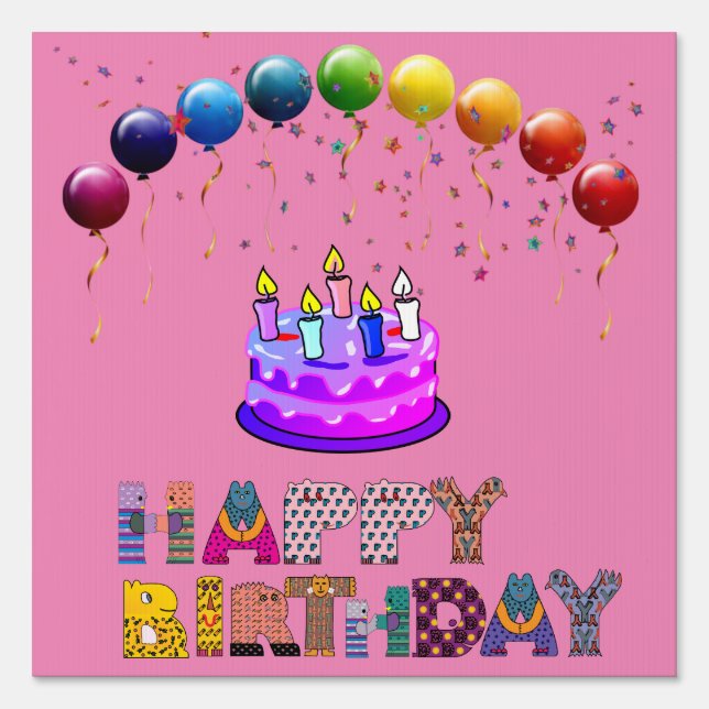 Happy Birthday  Sign (Front)