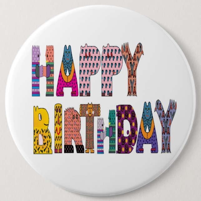 "HAPPY BIRTHDAY" SIGN BUTTON (Front)