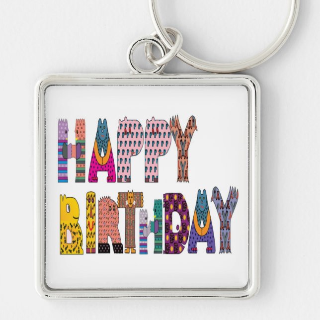"HAPPY BIRTHDAY" SIGN KEYCHAIN (Front)