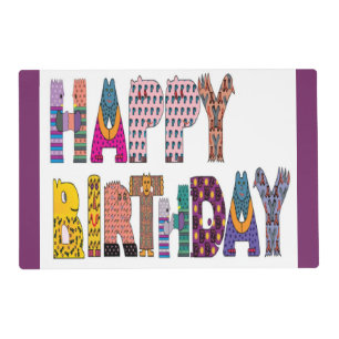"HAPPY BIRTHDAY" SIGN PLACEMAT