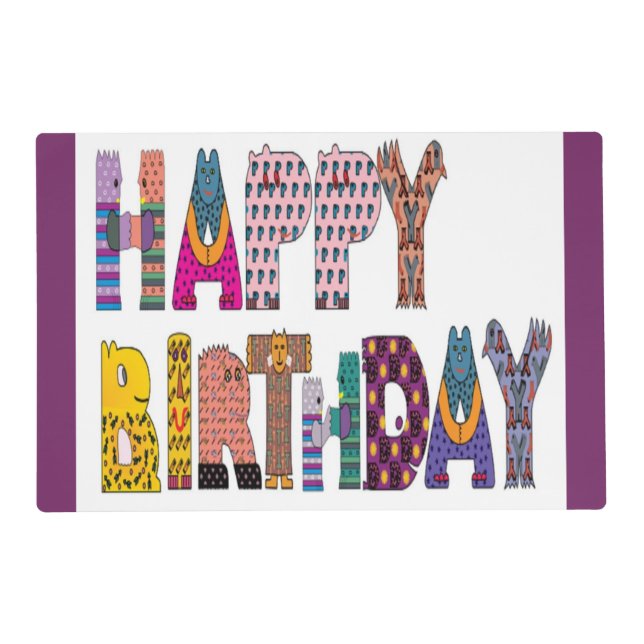 "HAPPY BIRTHDAY" SIGN PLACEMAT (Front)