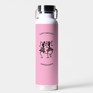 Happy Birthday, Silhouette Celebration Dancers Water Bottle