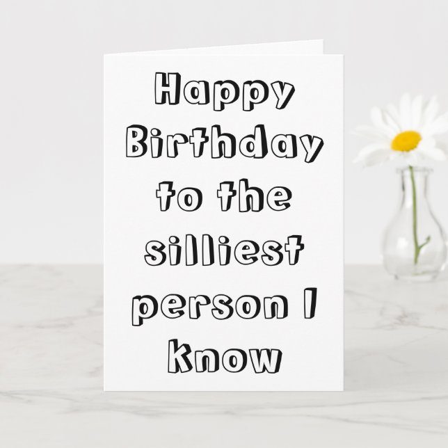 Happy Birthday Silly Card (Small Plant)