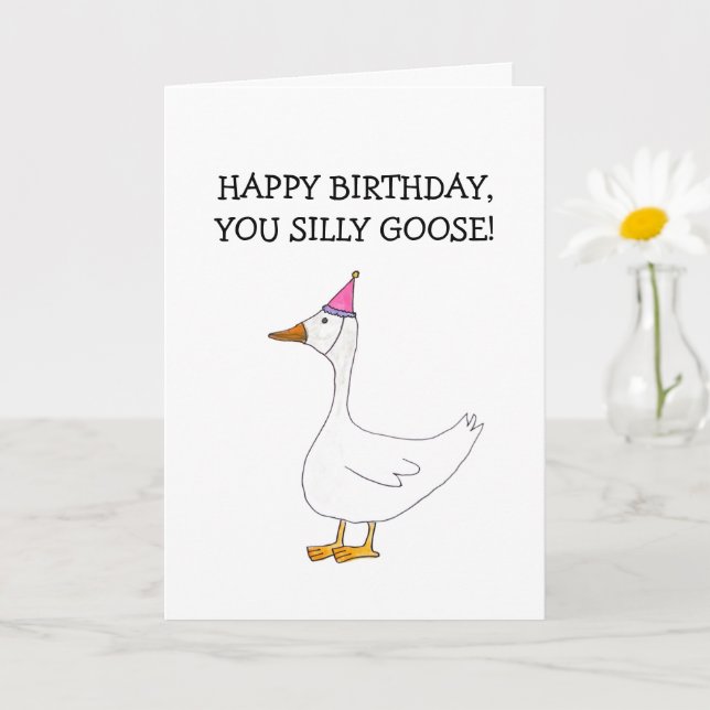 Happy Birthday Silly Goose Card (Blank Inside) (Small Plant)