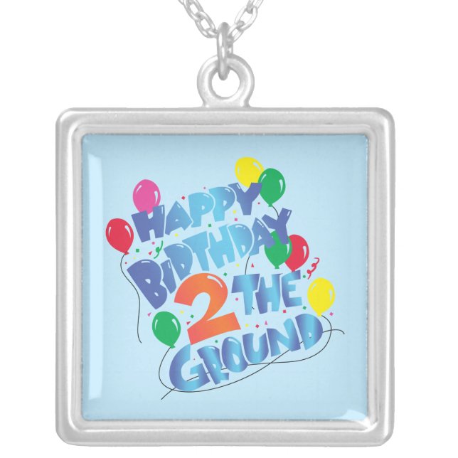 Happy Birthday Silver Plated Necklace (Front)
