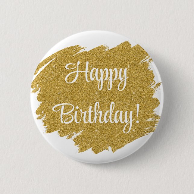 Happy Birthday Simple Minimal Button (Front)