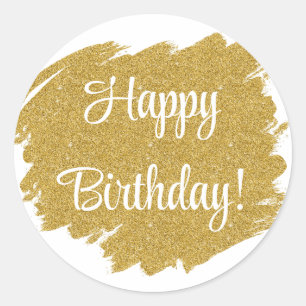 Happy Birthday Simple Minimal Classic Round Sticker