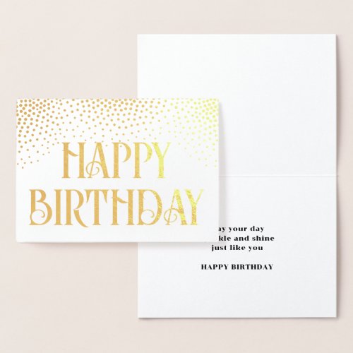 Happy Birthday Simple Minimalist Glam Silver Real Foil Card