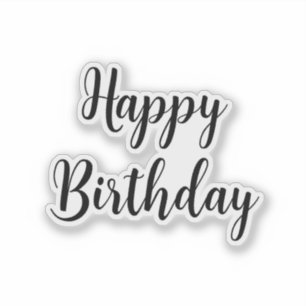 Happy Birthday Simple Minimalist Modern Custom Sticker