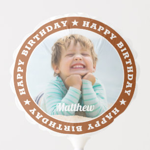 Happy Birthday Simple Modern Custom Photo Balloon