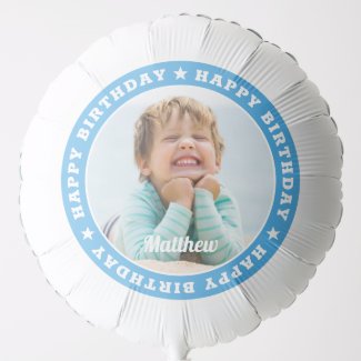 Happy Birthday Simple Modern Custom Photo Balloon