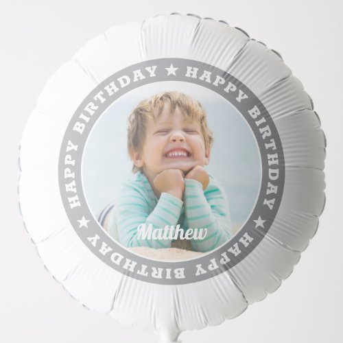 Happy Birthday Simple Modern Custom Photo Balloon