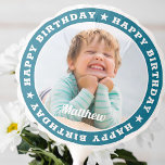 Happy Birthday Simple Modern Custom Photo Balloon<br><div class="desc">This simple and modern design is composed of serif typography and add a custom photo.</div>
