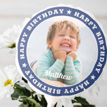 Happy Birthday Simple Modern Custom Photo Balloon