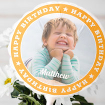 Happy Birthday Simple Modern Custom Photo Balloon