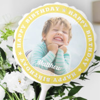 Happy Birthday Simple Modern Custom Photo Balloon