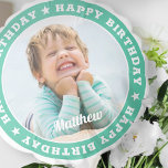 Happy Birthday Simple Modern Custom Photo Balloon<br><div class="desc">This simple and modern design is composed of serif typography and add a custom photo.</div>