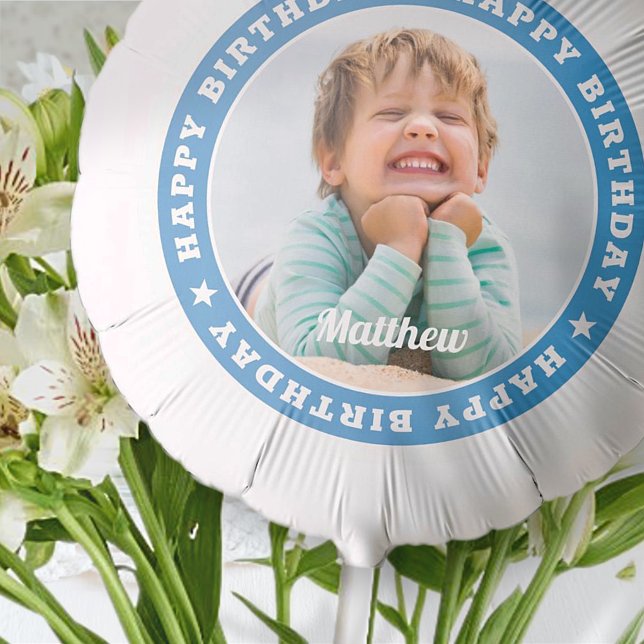 Happy Birthday Simple Modern Custom Photo Balloon (Creator Uploaded)