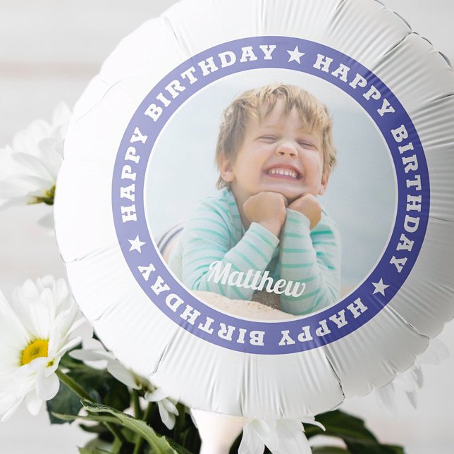 Happy Birthday Simple Modern Custom Photo Balloon (Creator Uploaded)