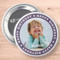 Happy Birthday Simple Modern Custom Photo