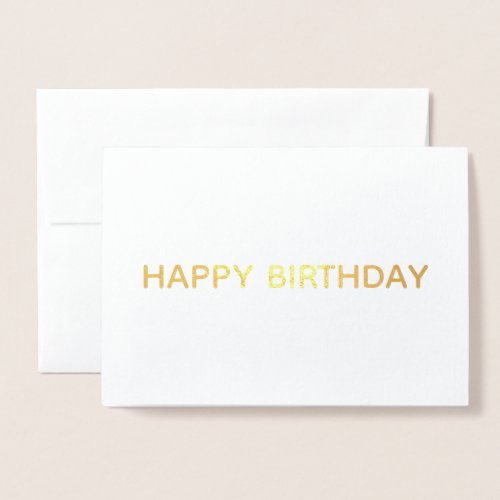Happy birthday simple modern Gold Foil Card