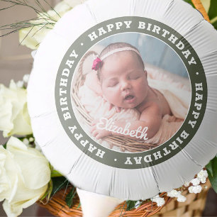 Happy Birthday Simple Modern Photo Balloon