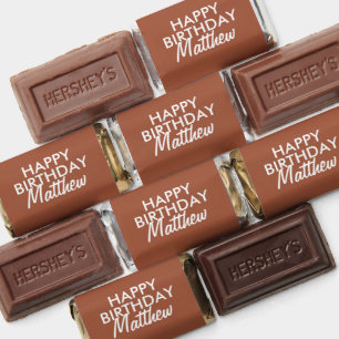 Happy Birthday Simple Modern Script Hershey's Miniatures