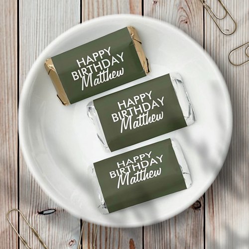 Happy Birthday Simple Modern Script Hersheys Miniatures