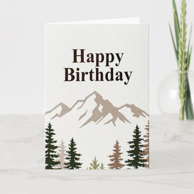 Happy Birthday - simple outdoors Card (Front)