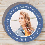 Happy Birthday Simple Preppy Modern Custom Photo Car Magnet<br><div class="desc">This simple and modern design is composed of serif typography and add a custom photo.</div>