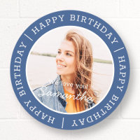 Happy Birthday Simple Preppy Modern Custom Photo