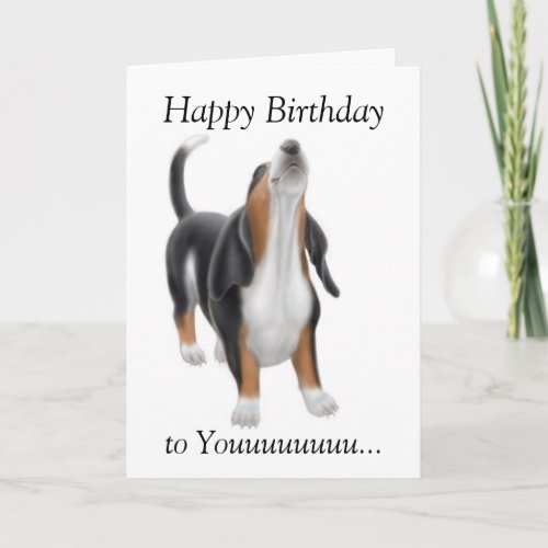 Happy Birthday Singing Basset Hound Dog Card