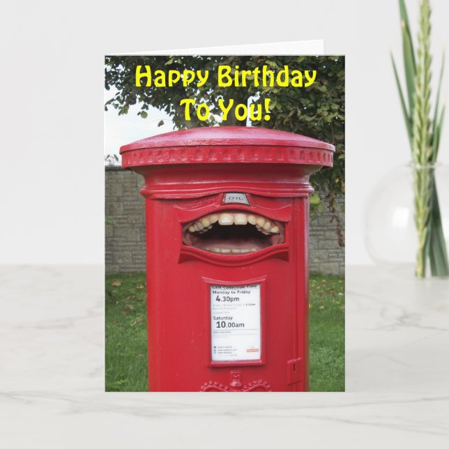 Happy Birthday Singing British Post Box Card (Front)
