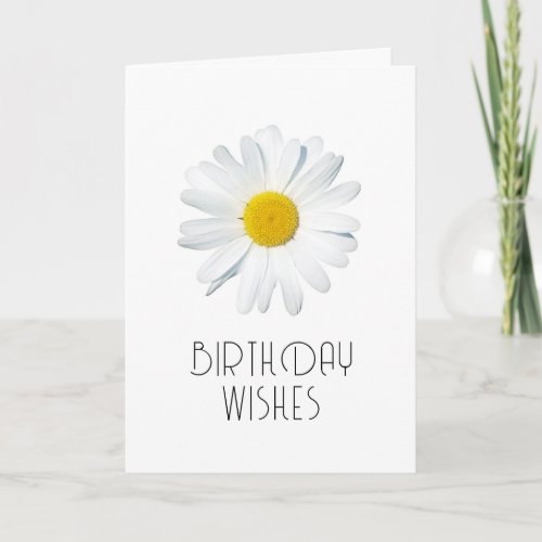 Happy Birthday  Single Daisy Card