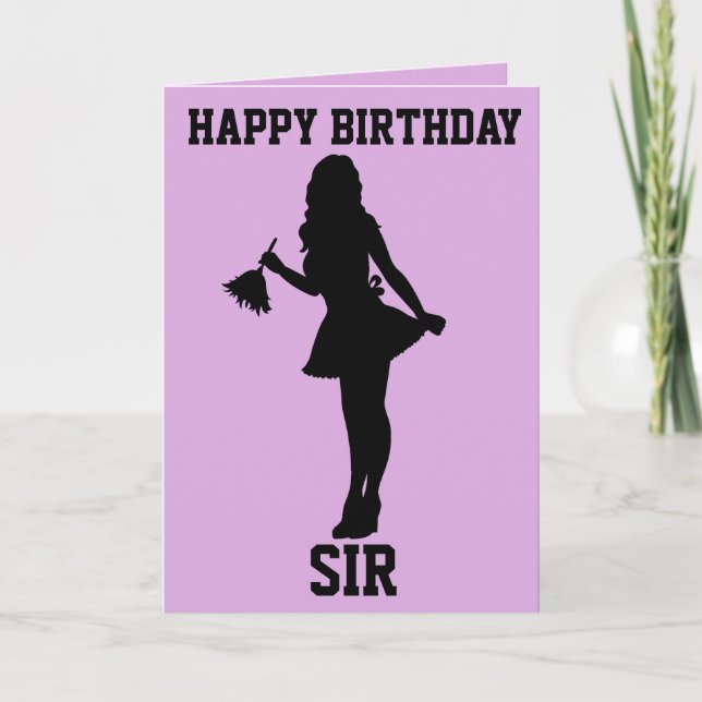 HAPPY BIRTHDAY SIR, FRENCH MAID CARD FOR HUSBAND (Front)