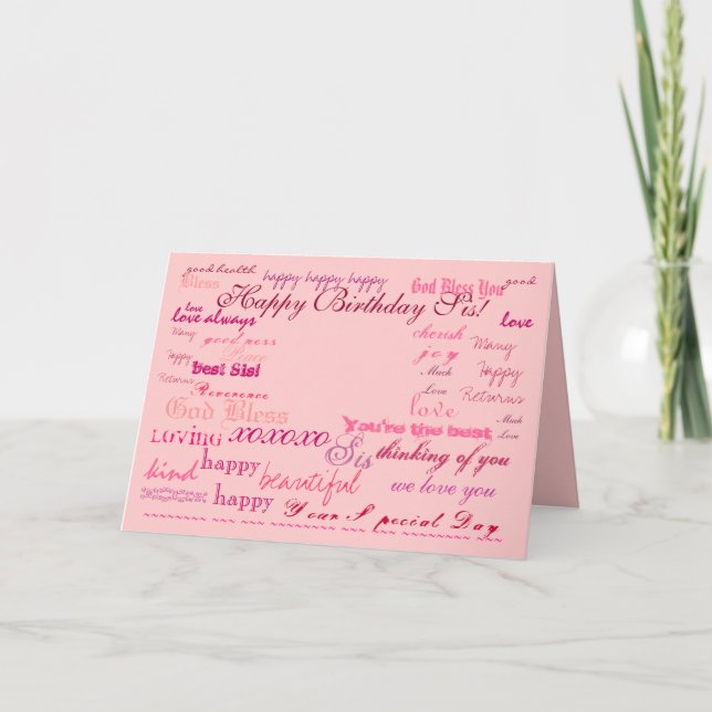 "Happy Birthday Sis!" card (Front)