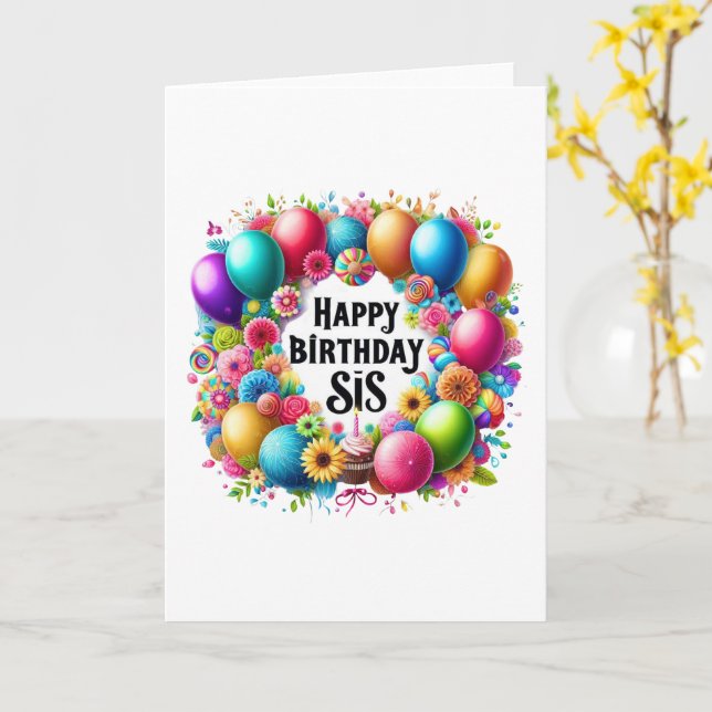 Happy Birthday SIS Card (Yellow Flower)