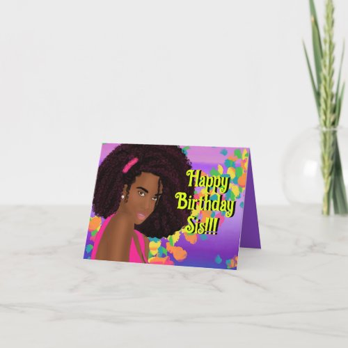Happy Birthday Sis Folded Greeting Card
