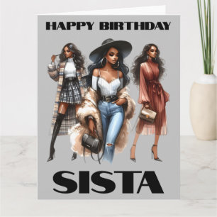 Happy Birthday Sista Black Girl Magic Melanin Love Card