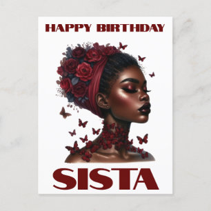 Happy Birthday Sista Black Girl Magic Melanin Love Postcard