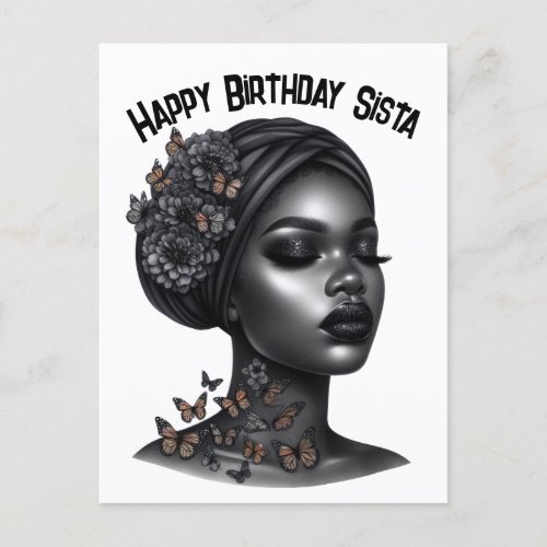 Happy Birthday Sista black girl magic melanin quee Holiday Postcard
