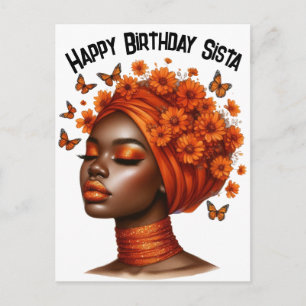 Happy Birthday Sista black girl magic melanin quee Holiday Postcard