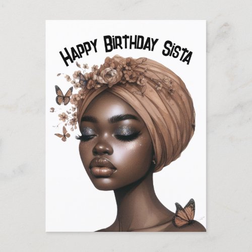 Happy Birthday Sista black girl magic melanin quee Postcard